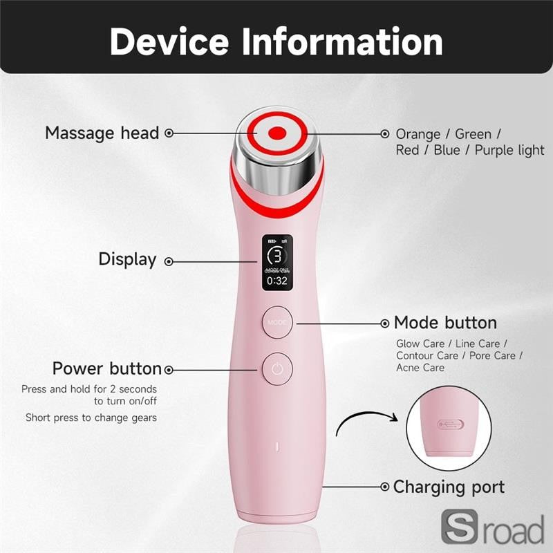 Rechargeable Microcurrent Facial Massager, Skin Tightening Anti-Aging Lifting