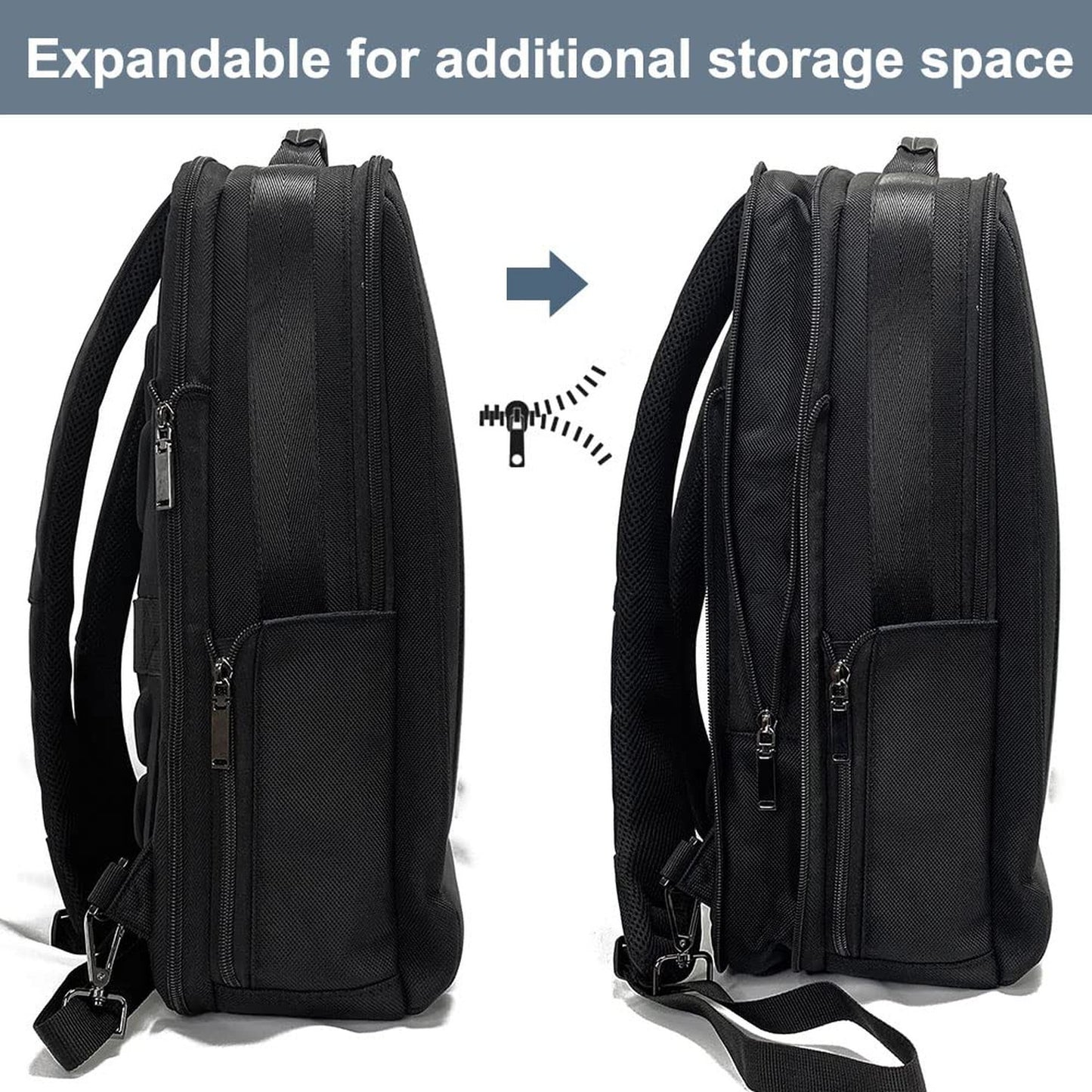 TELOSPORTS 15.6 inch Laptop Business Black Backpack - Convertible and Spaciou...