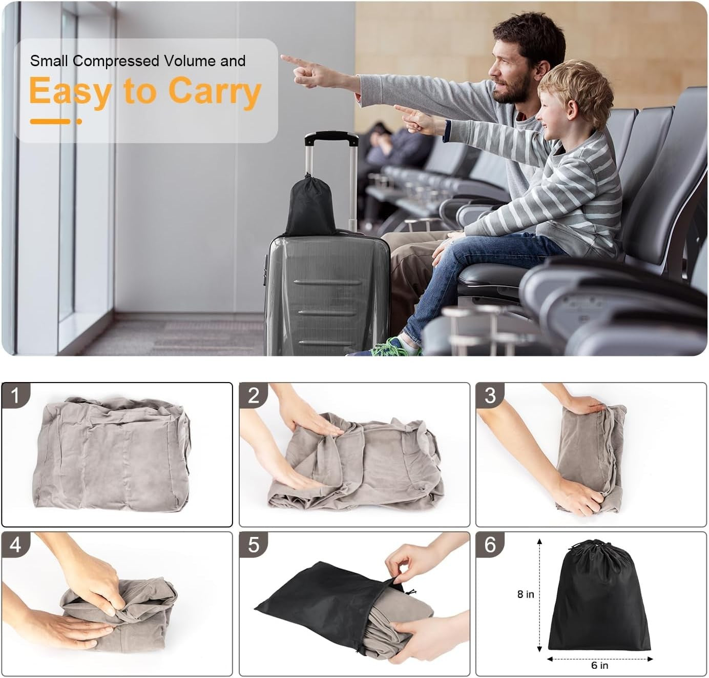 Inflatable Travel Foot Rest Pillow, Kids Airplane Bed, Adjustable Height Leg ...