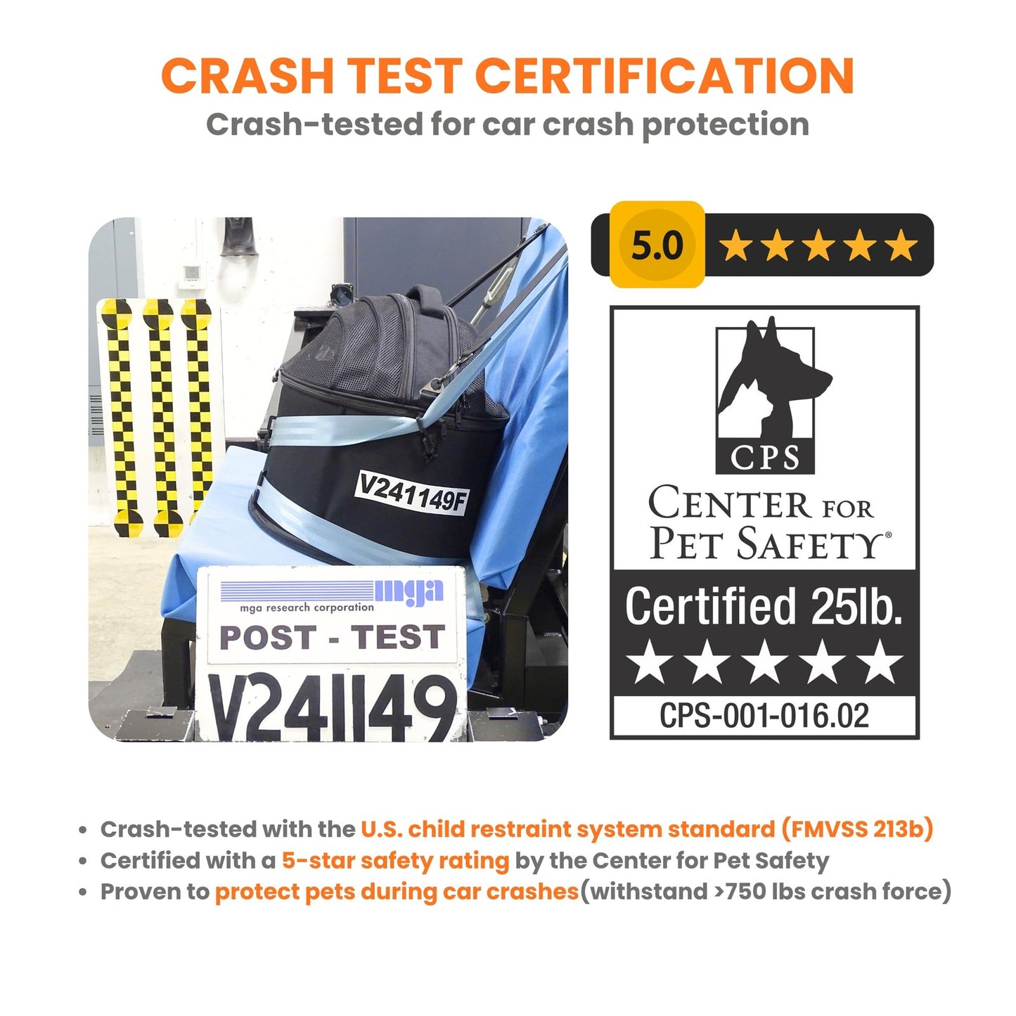Crash Tested Cat & Dog Car Seat Enclosed Bed Round Carrier PawsInCar 3-in-1